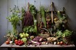 © altitudevisual - a neatly arranged display of foraged edible plants
