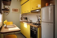 Compact Kitchen Space With Efficient Appliances