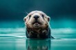 Enchanting Discovery: A Playful Sea Otter Pup Explores the Mysteries of the Kelp Forest in a Heartwarming Underwater Scene.