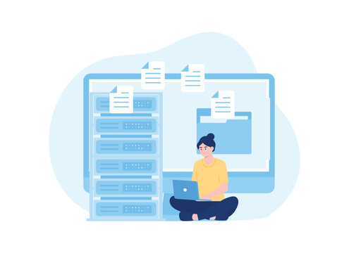 document transfers concept flat illustration