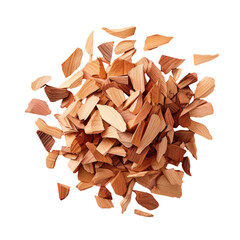 Poster - Bark chips from different trees on transparent background