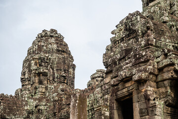 Wall Mural - views of bayon temple in agkor wat complex, cambodia