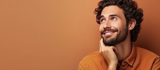 Poster - Youthful man daydreaming and looking towards empty space