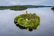 Aerial view over Lough Key  Roscommon, Ireland 