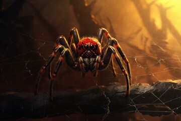 Close up view of spider, macro photography