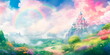 watercolor background with a whimsical and fairytale-like theme, perfect for children's book illustrations or magical storytelling.