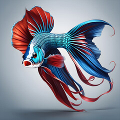 Wall Mural - a siam fish with red and blue colors. Generative AI