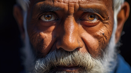 Sticker - Close-up portrait of an elderly man in national dress.