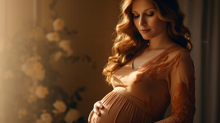 Wall Mural - portrait of a pregnant woman