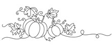 Pumpkin Line Art Style Vector Illustration