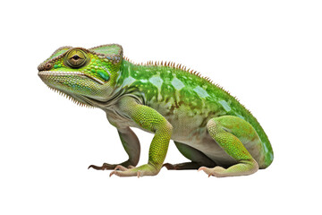 Wall Mural - Abstract of lizard chameleon portrait isolated on white background with multi colored colorful on skin body and scales paint, reptile animal, Vibrant bright, with Generative AI.