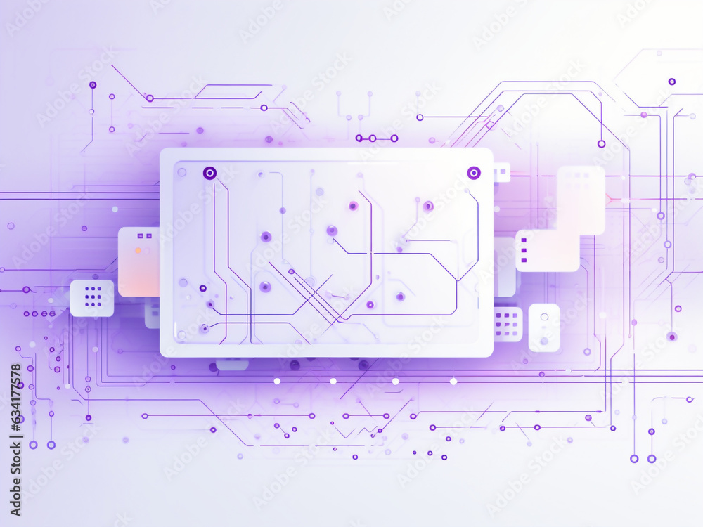 Purple digital background: modern melding of network, technologies ...