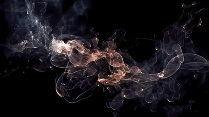 Wall Mural - Deep space, smoke, stars and galaxies. On a dark background.. Generative AI technology.