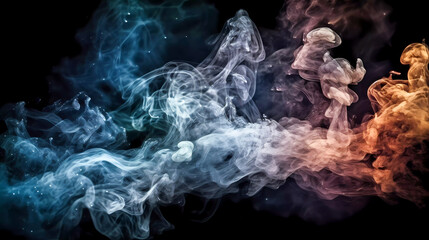 Wall Mural - Deep space, smoke, stars and galaxies. On a dark background.. Generative AI technology.