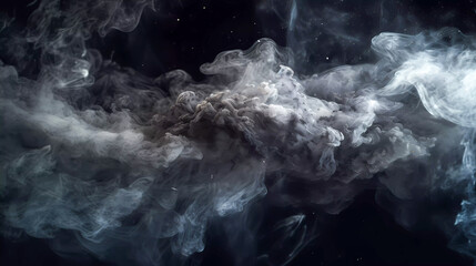 Wall Mural - deep space, smoke, stars and galaxies. on a dark background.. generative ai technology.