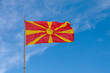 © BreizhAtao - North Macedonian flag waving atop of its pole