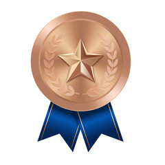 Bronze award medal with star Illustration from geometric shapes