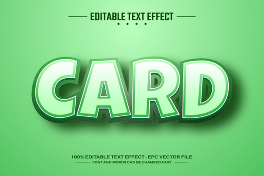 Card 3D editable text effect template