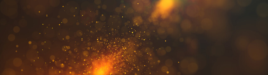 Wall Mural - elegant particles flow. gentle stream of orange dust, magical snowfall, creative soft bokeh, fire sp