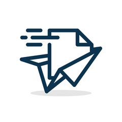 Poster - send document or file, submit button concept illustration line icon design editable vector eps10