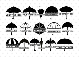 Wall Mural - Umbrella Split Monogram, Umbrella Silhouette, Umbrella SVG Cut Files, Rain, Umbrellas Silhouette Svg, SB00096