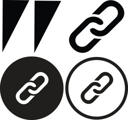 Poster - black chain or link icon set. Internet URL or webpage link icons. Chain, link icon isolated on white background. chain link icon. Security symbol template for graphic and web design.