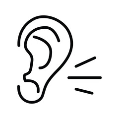 Poster - Otology ear hearing vector icon