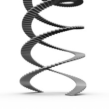 Digital Png Illustration Of Double Spiral Helix Stairs On Transparent Background