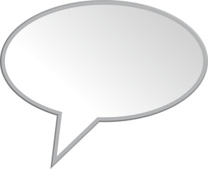 Poster - Digital png illustration of empty white to grey speech bubble on transparent background