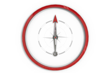 Poster - digital png illustration of red ring compass on transparent background