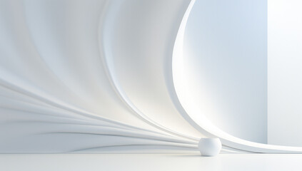 Aufkleber - abstract smooth waving white 3d shapes