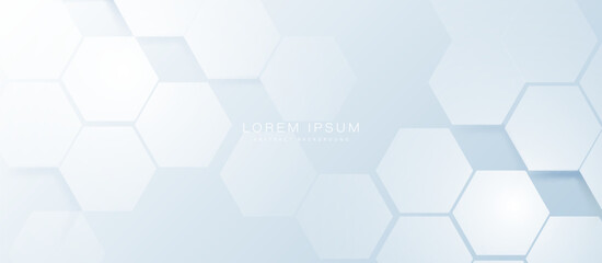 Wall Mural - Abstract 3b white hexagon digital, futuristic, technology concept background. Modern Landing Page, Template, and websites. Vector illustration