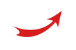 red curved graph with arrow moving up png file type