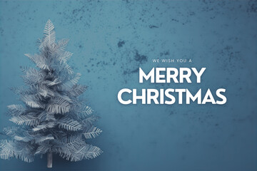 Wall Mural - Christmas Greeting Card on a Blue Background