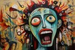 © Thomas Holmes - a mental health piece of artwork stylized aggressive painting depicting mental illnesses
