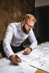 Canvas Print - businessman working on a project