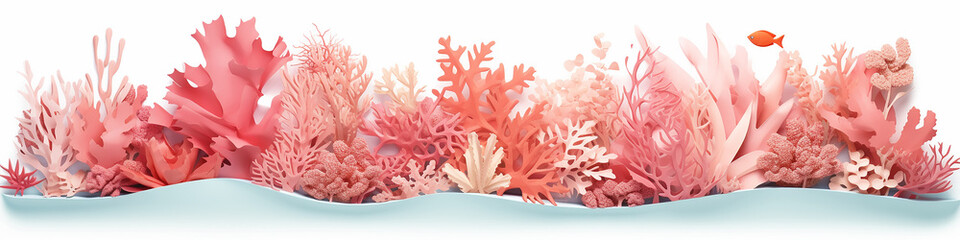Wall Mural - coral reef sculpture cut out of paper.