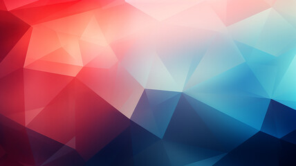 Wall Mural - polygonal blue light and red gradient background abstract triangles.