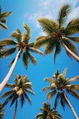 Palm trees in summer on a beach in Mexico