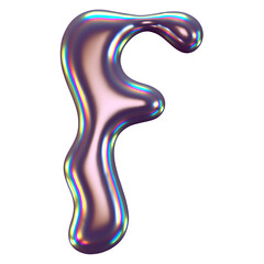 Wall Mural - 3d Holographic Liquid Letter F