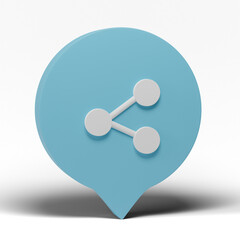 Poster - 3d render. Share sign icon isolated on transparent background. social media, connection, network concept.