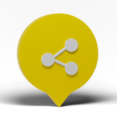 Poster - 3d render. Share sign icon isolated on transparent background. social media, connection, network concept.
