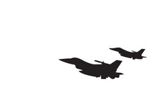 Fighter Aircraft Vector Silhouette 