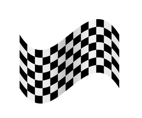 Fototapete - Checkered race flag, 3D waving tape to finish or start auto rally for cars or karts