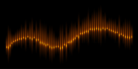 Poster - Sound waves of lines with glow light effect, waveform of music and voice, digital signal