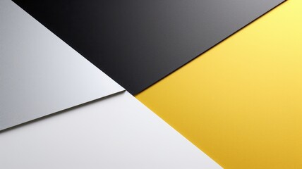 Background of three colors modern design, black, white and yellow. 3D illustration of exuberant.