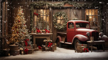 Vintage Christmas: A Nostalgic Image Of A Vintage Christmas Scene, Capturing The Timeless Beauty Of Classic Holiday Decor 
