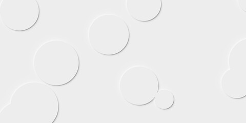 Poster - random sized large white offset circles or cylinders geometry objects background wallpaper banner pa
