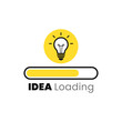© Hunter Leader - Idea loading concept with light bulb and loading bar. Loading ideas in flat style. Vector illustration