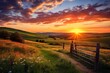 Celebrate the magic of a countryside sunset